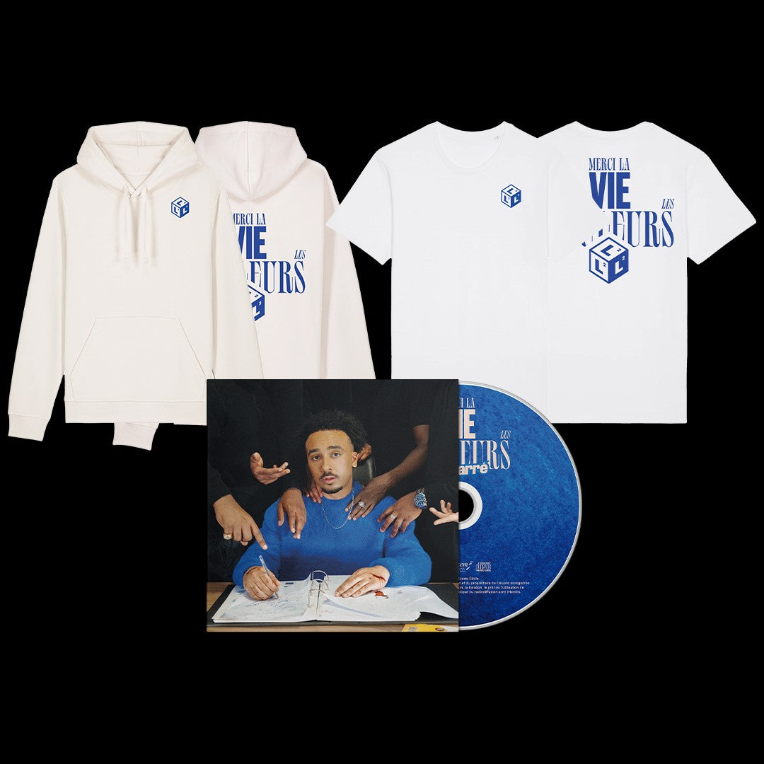 Pack CD + Hoodie blanc + Tee-shirt blanc Laucarré