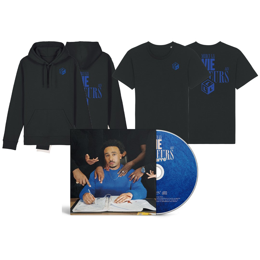 Pack CD + Hoodie noir + Tee-shirt noir Laucarré